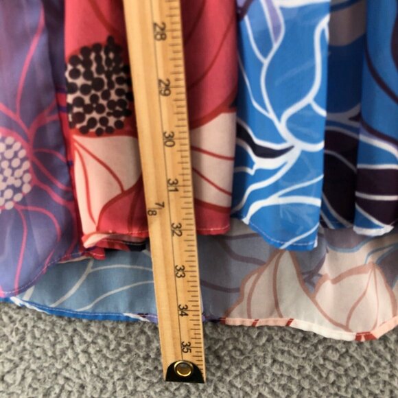 Molly Bracken Dress Womens Small Multi Floral Mini Blouson Knife Pleats Button - Picture 12 of 13